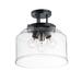 Beachcrest Home™ Nunez 3 -Light 12.75" Unique Circle Semi Flush Mount Plastic in Black | 12.75 H x 12.75 W x 12.75 D in | Wayfair