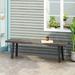 Foundry Select Metal Picnic Outdoor Bench Metal in Black/Brown/Gray | 17.75 H x 62.75 W x 15 D in | Wayfair 2576FCAF14D440DF9A47F598AB09358B