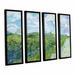 Vault W Artwork 'Field w/ Green Wheat' by Vincent Van Gogh 4 Piece Framed Painting Print on Canvas Set in Blue/Green | 24 H x 32 W x 2 D in | Wayfair