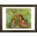 Vault W Artwork Museum Masters 'Girls Picking Flowers in a Meadow' by Pierre-Auguste Renoir Framed Painting Print Paper, in Brown/Green | Wayfair