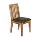 The Twillery Co.® Southwick Slat Back Side Chair Faux Leather/Wood/Upholstered in Brown | 36 H x 18 W x 21.5 D in | Wayfair