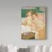 Vault W Artwork 'Mother & Child' by Mary Cassatt Oil Painting Print on Wrapped Canvas Metal in Brown/Green | 32 H x 24 W x 2 D in | Wayfair