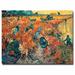 Vault W Artwork Red Vineyards at Arles, 1888 by Vincent van Gogh - Painting Print on Canvas in Blue/Orange/Yellow | 18 H x 24 W x 2 D in | Wayfair