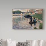 Vault W Artwork View of the Seine by Georges Seurat - Print on Canvas in White | 30 H x 47 W x 2 D in | Wayfair BL01970-C3047GG