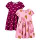 Simple Joys by Carter's Baby Mädchen Short-Sleeve and Sleeveless Dress Sets, Pack of 2 Freizeitkleid, Kirschen/Lama, 5 Jahre (2er Pack)