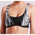 Athleta Swim | Athleta Black Retro Palm Adriata Bikini Top | Color: Black/White | Size: M