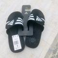 Adidas Shoes | Adidas Adissage Black Slides Sandal Athletic Sport | Color: Black/White | Size: Various