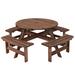 Costway Patio 8 Seat Wood Picnic Dining Seat Bench Set