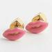 Kate Spade Jewelry | Authentic Kate Spade Lip Stud-Earrings | Color: Gold/Pink | Size: Os