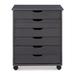 Croghan Six Drawer Wide Rolling Storage Cart by Linon Home Décor in Grey