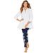 Plus Size Women's Poplin Fit-And-Flare Tunic by Roaman's in White (Size 24 W) Long Shirt Blouse