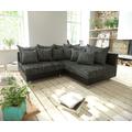 DELIFE Ecksofa Clovis Schwarz Ottomane Rechts Modulsofa erweiterbar, Design Ecksofas, Couch Loft, Modulsofa, modular