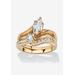 Women's Gold-Plated Bridal Ring Set by PalmBeach Jewelry in Gold (Size 7)