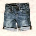 American Eagle Outfitters Shorts | American Eagle Denim Skinny Bermuda Shorts Size 4 | Color: Blue | Size: 4