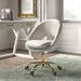 Kelly Clarkson Home Lourdes Task Chair w/ Ergonomic Design Upholstered/Velvet, Metal in Pink/Gray/White | 35.55 H x 24 W x 23.5 D in | Wayfair