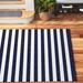 Blue/Navy 63 x 0.2 in Area Rug - Breakwater Bay Mcrae Navy Blue Striped Indoor/Outdoor Area Rug Polypropylene | 63 W x 0.2 D in | Wayfair