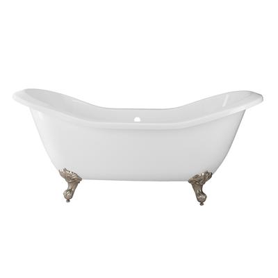 Randolph Morris Serenity 72 Inch Acrylic Double Slipper Clawfoot Tub - Rim Faucet Drillings - Imperial Ball & Claw Feet RMA72DS7DIBN