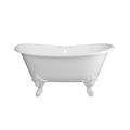 Randolph Morris Monarch 72 Inch Cast Iron Double Slipper Clawfoot Tub - Rim Faucet Drillings - Monarch Feet RM72DS7-MW