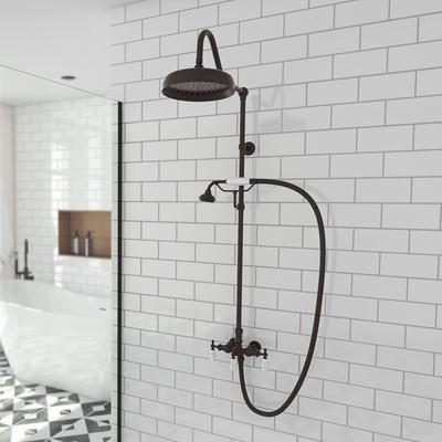 Randolph Morris Mason Hill Collection Exposed Porcleain Handle Shower Set with Handshower RMHL1-ORB