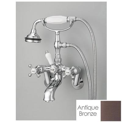 Cheviot Bathroom Wall Mount Adjustable Hand Shower Tub Faucet with Metal Cross Handles 5100-AB
