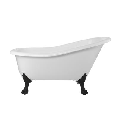 Randolph Morris Paris 54 Inch Acrylic Slipper Clawfoot Tub - Rim Faucet Drillings - Lion Paw Feet RMA54SL7WLPORB