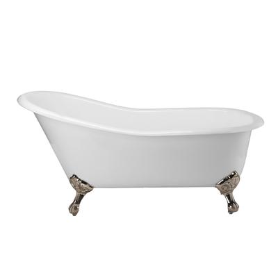 Randolph Morris Charlotte 60 Inch Cast Iron Slipper Clawfoot Tub - No Faucet Drillings LG60SL0WSIN