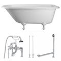 Randolph Morris Heritage 60 Inch Cast Iron Classic Clawfoot Tub Package TUBSET27WHCP-60