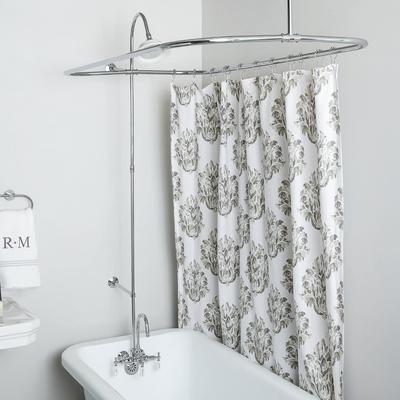 Randolph Morris 54 Inch Clawfoot Tub Shower Enclosure with Sunflower Shower Head RM403SESC