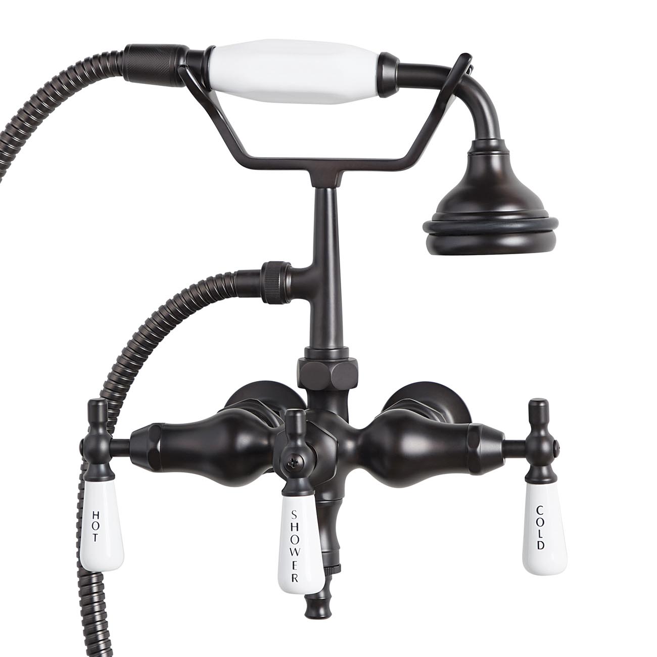 Randolph Morris Bathroom Wall Mount Down Spout Clawfoot Tub Faucet with Handshower RM408-ORB