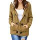 GOSOPIN Womens Casual Winter Warm Cozy Loose Button Down Knitted Duffel Coat Chunky Cable Cardigan with Pockets Hooded Sweater Outwear Jacket Yellow UK 14