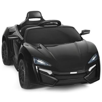 Costway 12V 2.4G RC Electric Vehicle with Lights-Black