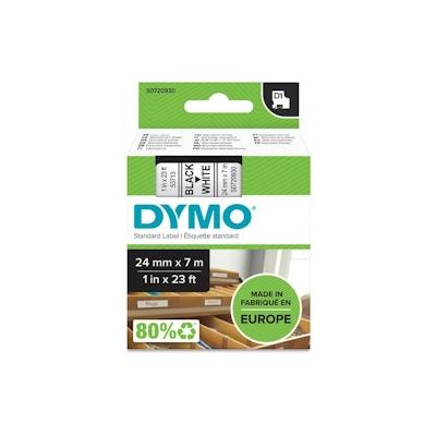 Dymo D1 S0720930 / 53713 Authentic Schriftband Selbstklebend Schwarzer Druck auf Weiß 24 mm x 7m Image