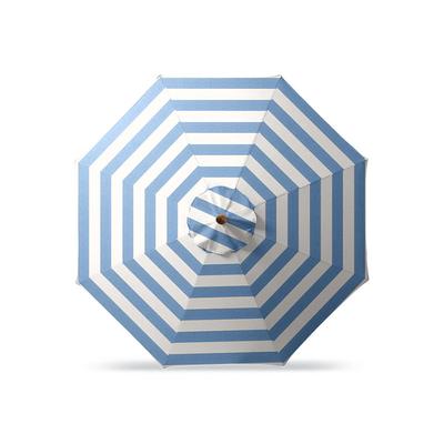 9' Round Outdoor Market Umbrella - Resort Stripe Peacock, Black - Frontgate