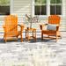 POLYWOOD® Nautical 3-Piece Curveback Adirondack Set Plastic in Orange/Yellow | Outdoor Furniture | Wayfair PWS419-1-TA