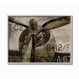 Steelside™ Airplane Rotor Vintage Wood Texture by Dylan Matthews - Graphic Art Print Wood in Brown | 11 H x 14 W x 1.5 D in | Wayfair