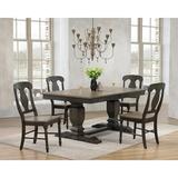 Canora Grey Griffing 5 - Piece Extendable Rubber Solid Wood Dining Set Wood in Brown/Gray | 30 H in | Wayfair 7A221F3F1E464BB49D3C248C709C90AB