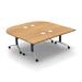 The Twillery Co.® Albin 8 Person Conference Meeting Tables w/ 8 Chairs Complete Set Wood/Metal in Brown | 30 H x 80 W x 80 D in | Wayfair
