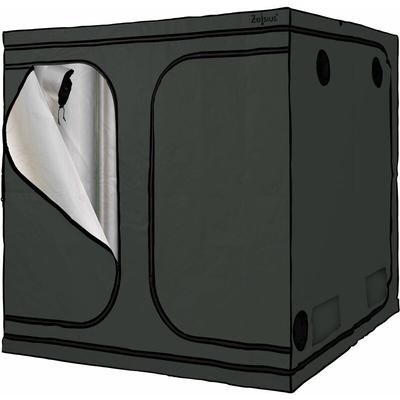 Grow Tent 200 x 200 x 200 cm grau/schwarz Pflanzenzucht Indoor - Zelsius