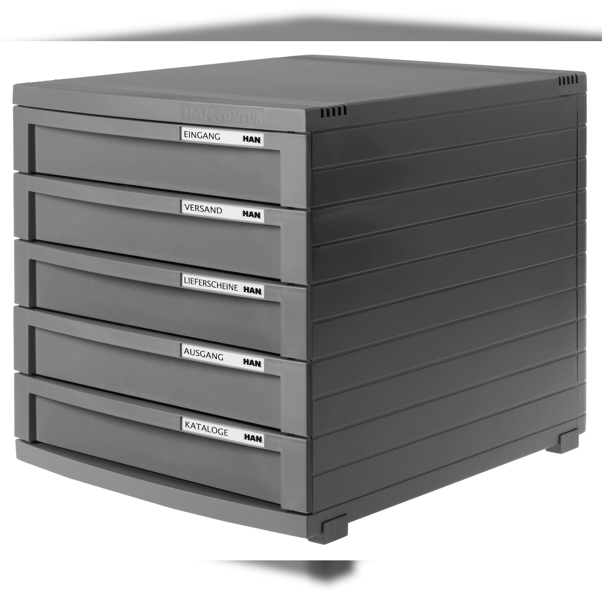 HAN Schubladenbox CONTUR, DIN A4/B4/C4, 5 geschlossene Schubladen, dunkelgrau Image