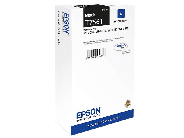 Tinten EPSON C13T756140 EPSON WF8010 TINTE BLACK ST Image