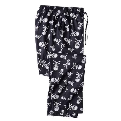 Men's Big & Tall Flannel Novelty Pajama Pants by KingSize in Skulls (Size 3XL) Pajama Bottoms