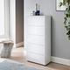 RA-HOMESTORE New Elegant Norsk 5 Drawer Chest with a stunning high gloss finish in White