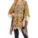 Sakkas 1825 - Aymee Women's Caftan Poncho Cover up V Neck Top Lace up with Rhinestone - ORBK233-Black - OS