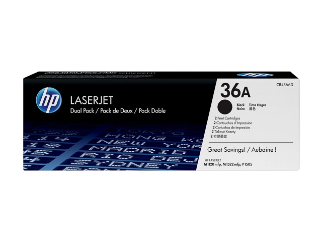 Laser/Kopierer HEWLETT PACKARD CB436AD HP LJ P1505 CARTRIDGE (2) BLACK Image