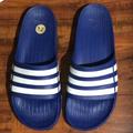 Adidas Shoes | Adidas Brand 3 Stripe Men’s Flip Flops. | Color: Blue/White | Size: 12