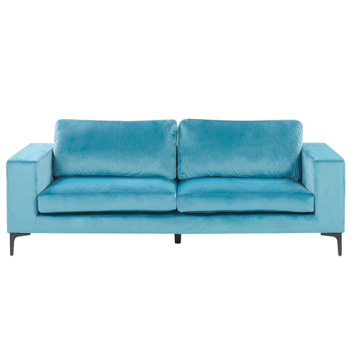 Sofa Hellblau Polsterbezug 3-Sitzer Glamourös Retro Wohnzimmer