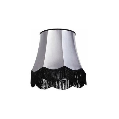 Seidenlampenschirm schwarz mit grau 45 cm - Granny Image
