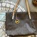 Michael Kors Bags | Authentic Leather Mk Handbag | Color: Brown/Cream | Size: Os