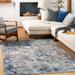 Findochty 5'3" x 7'3" Modern Dark Blue/Charcoal/Aqua/Beige/Gray/Medium Brown/Off White/Navy Area Rug - Hauteloom