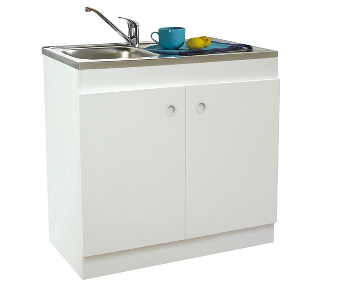 Meuble sous évier DECLIQ 120 x 60 cm 2 portes avec charnières invisibles NÉOVA S13N22120